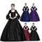 Traje de Corte Medieval Elegante con Trompetas Bordadas