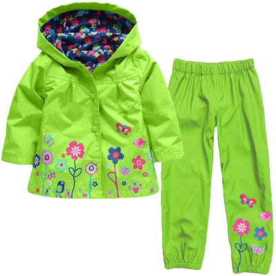 Chaqueta Impermeable con Capucha - Diseño Floral Resistente al Viento - Image 4