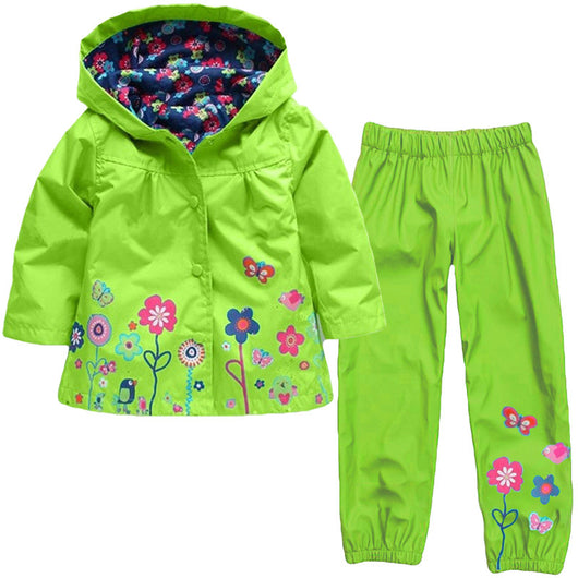 Chaqueta Impermeable con Capucha - Diseño Floral Resistente al Viento - Image 4