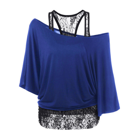 Blusa Chaleco de Encaje con Cuello Diagonal y Mangas Murciélago - Image 8