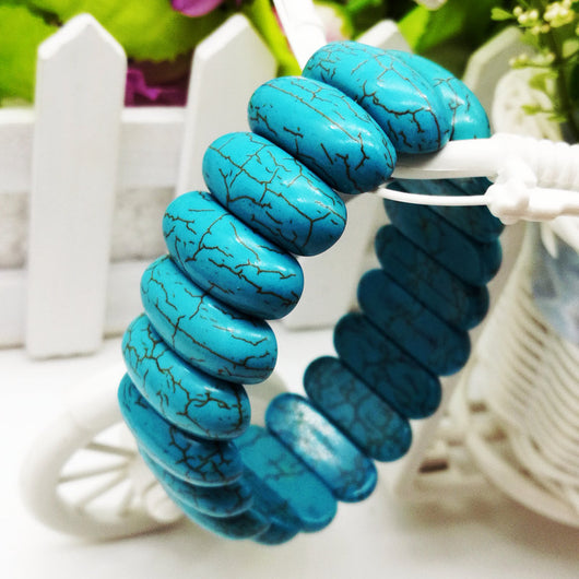 Pulsera de Turquesa Elástica con Cuentas - Image 11