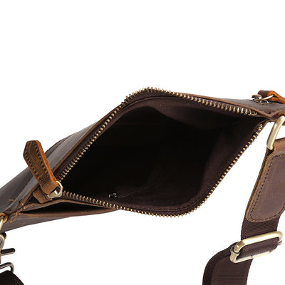 Bolsa de Pecho Bandolera Cuero Crazy Horse para Hombre - Image 5