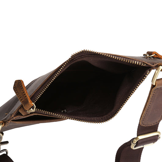 Bolsa de Pecho Bandolera Cuero Crazy Horse para Hombre - Image 5