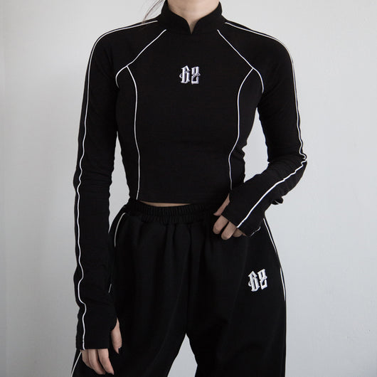 Sudadera Deportiva con Cuello Mao Bordado y Mangas Largas - Image 9