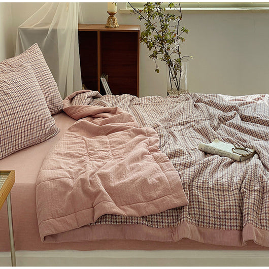 Colcha Reversible Cuadros Verano Lujo Cama Queen Ligera Transpirable - Image 7