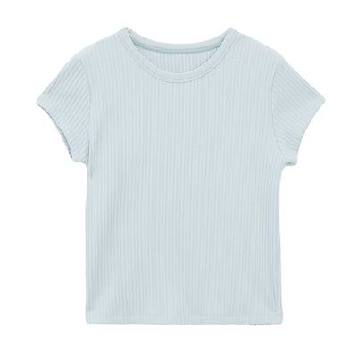 Blusa Básica de Verano para Mujer con Cuello Redondo y Textura - Image 5