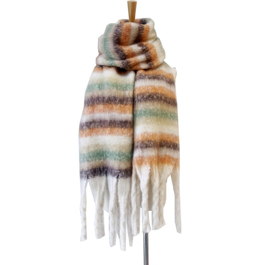 Bufanda Gruesa de Invierno Europeo con Trenzado y Borlas - Estilo Rayado - Image 10