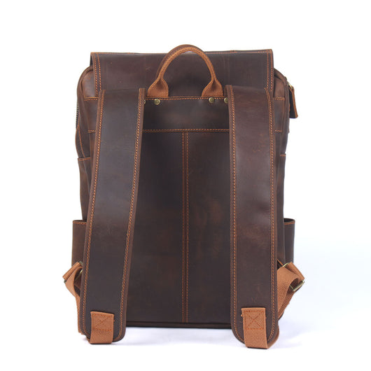 Mochila de Cuero Estilo Retro con Gran Capacidad para Hombre - Image 13