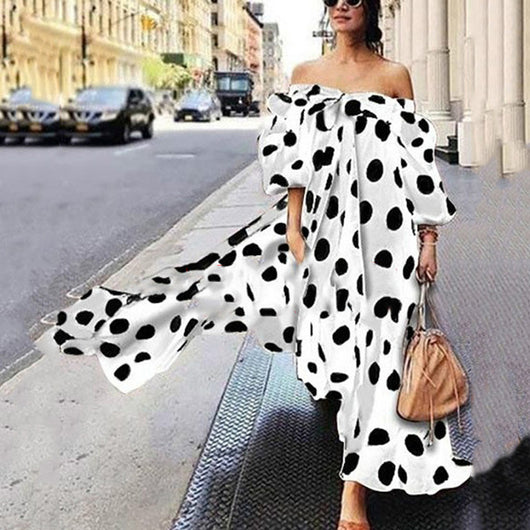 Vestido Bohemio de Lunares para Mujer con Hombros Descubiertos - Image 7