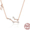 Colar do zodíaco de 12 constelações S925 Prateado Europeu Americano Moderno Colar banhado a ouro rosa Corrente de clavícula Dourado rosa Gêmeos