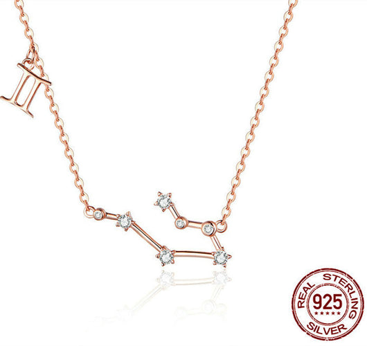 Collar Constelaciones Zodiacales Plata 925 Baño Oro Rosa - Image 2