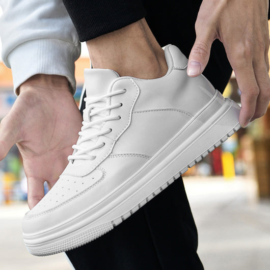 Tenis Blancos Bajos Estilo Coreano para Hombre - Image 4