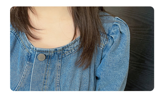 Vestido Denim Corto Slim Fit Talla Grande para Mujer Estilo Coreano - Image 8