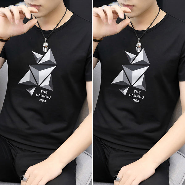 Camiseta Modal Hombre Manga Corta Estampada Ice Silk