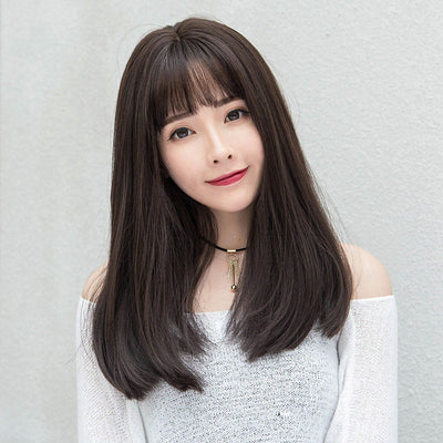 Peluca Larga Recta con Flequillo Aéreo - Estilo Japonés y Coreano - Image 8