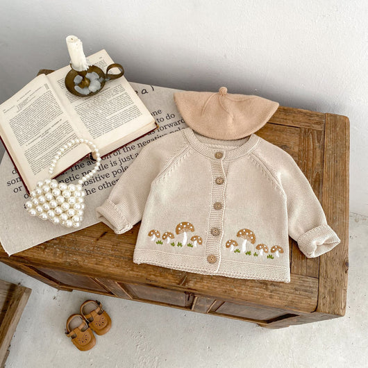 Cardigan de Punto Algodón con Bordado de Hongos - Colección Tide - Image 16