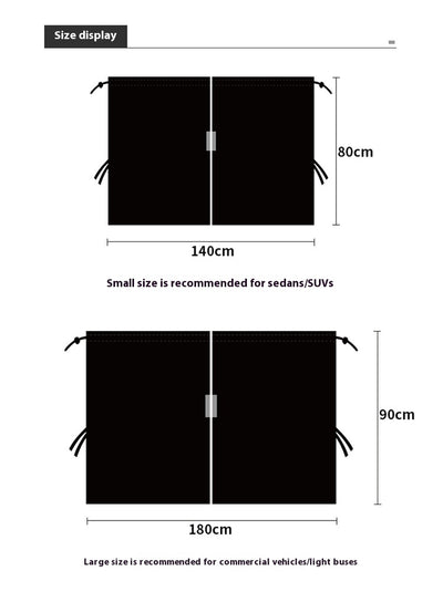 Black Chunya spinning car privacy partition curtain installed between front and rear seats for sun protection. - Image 6