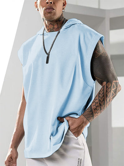 Chaleco Deportivo Holgado sin Mangas con Capucha para Hombre - Image 22