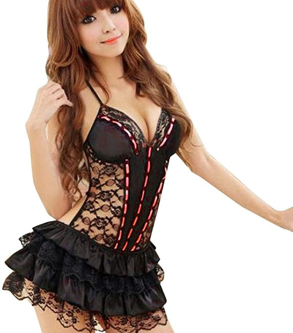 Pijama Sensual de Tul Transparente con Diseño de Espina de Pescado - Image 3