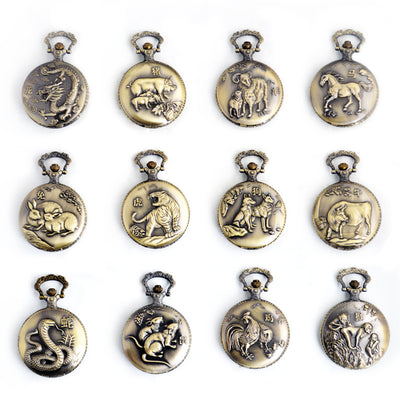 Reloj de Bolsillo Vintage Bronce Constelaciones Zodiacales Cuarzo - Image 5