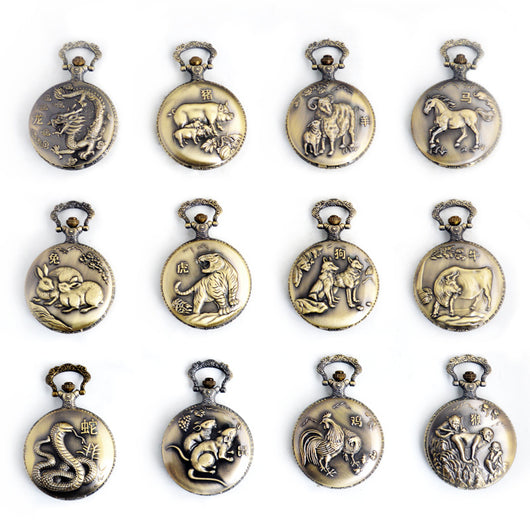 Reloj de Bolsillo Vintage Bronce Constelaciones Zodiacales Cuarzo - Image 5