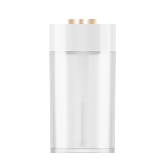 White and clear cylindrical car air humidifier with a gold top accent, designed for in-car air hydration. - Image 6