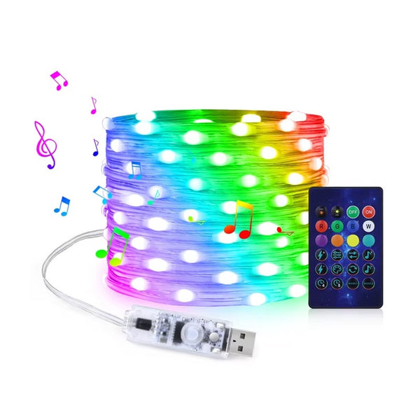 Luz Navideña LED Bluetooth con Cable USB - Árbol Ambientador Inteligente