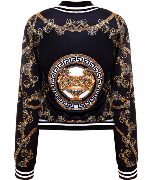 Chaqueta Deportiva con Estampado y Cierre, Cuello Tipo Béisbol - Image 7