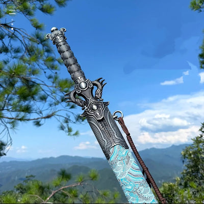 Espada Xingyuan Azul de Longquan - Acero Manganeso Forjado, Pieza de Colección Premium - Image 3