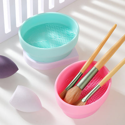 Organizador y Secador de Brochas de Maquillaje con Cuenca de Limpieza - Image 3