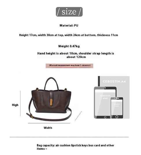 Bolso Bucket de Cuero Encerado Elegante y Portátil - Image 15