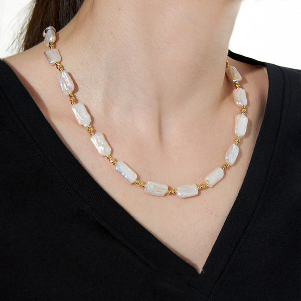 Collar de Perlas Barrocas Naturales - Cadena de Joyería Elegante