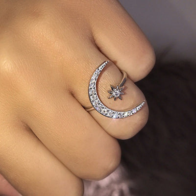 Anillos de Moda Europeos y Americanos con Estrellas y Luna de Circonia - Image 11
