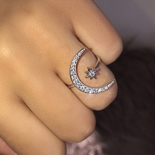 Anillos de Moda Europeos y Americanos con Estrellas y Luna de Circonia - Image 11