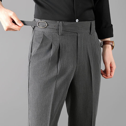 Pantalones Slim Fit de Corte Recto Estilo Británico para Hombre - Image 2