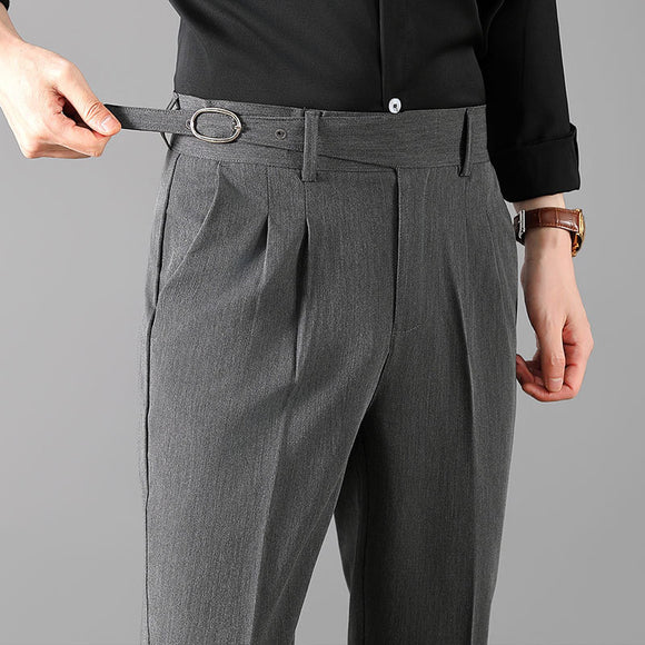 Pantalones Slim Fit de Corte Recto Estilo Británico para Hombre