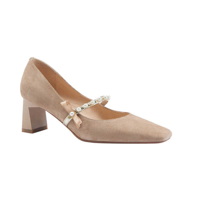 Tacones Altos Slip-On con Moño y Detalles de Perlas en Cuero - Image 11