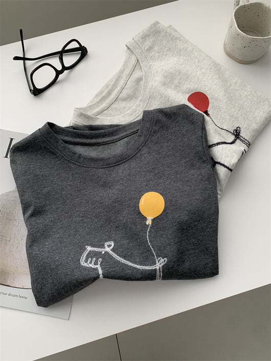 Camiseta Holgada para Mujer con Estampa de Cachorro Globo - Image 27