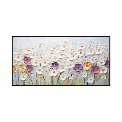 Cuadro Abstracto Flores Blancas - Pintura al Óleo Sobre Lienzo Hecho a Mano - Image 7