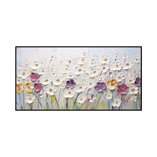 Cuadro Abstracto Flores Blancas - Pintura al Óleo Sobre Lienzo Hecho a Mano - Image 7