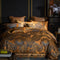 Juego de Cama Lujo Villa Europeo Bordado de 4 Piezas