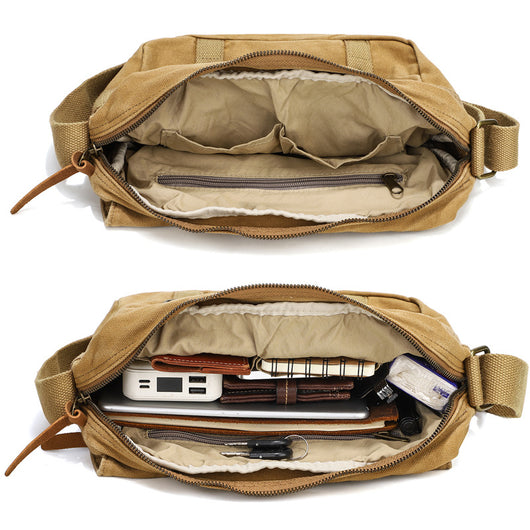 Bolsa de Lona Retro para Hombre - Bandolera Portátil de Estilo Vintage - Image 3