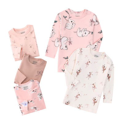 Pack de 5 Camisetas Infantiles Manga Larga Estampado Otoño Multicolor - Image 60