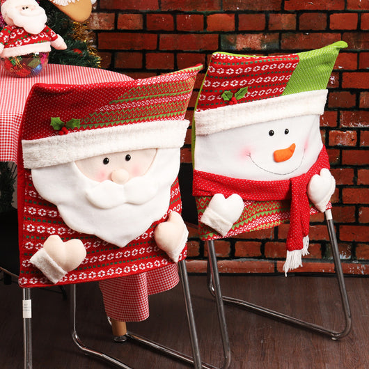 Fundas para Sillas Navideñas con Diseño de Papá Noel