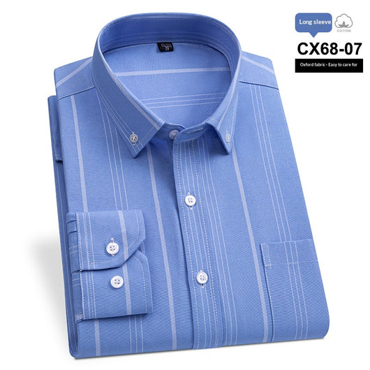 Camisa Oxford Slim Fit a Rayas para Hombre con Bolsillos - Image 9