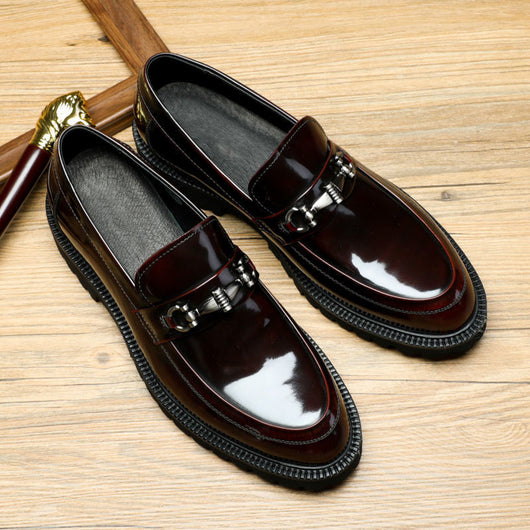Zapatos Gommino con Hebilla Horse Street en Cuero Japonés Pulido para Hombre - Image 4