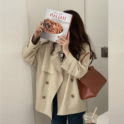 Gabardina Clásica Estilo Británico para Mujer - Abrigo Corto Ligero - Image 7