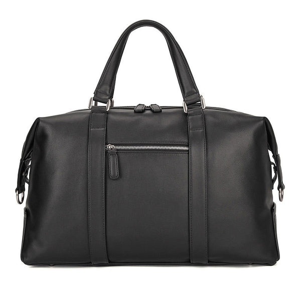 Bolsa de Viaje en Cuero Nappa Premium - Elegancia Clásica Negro