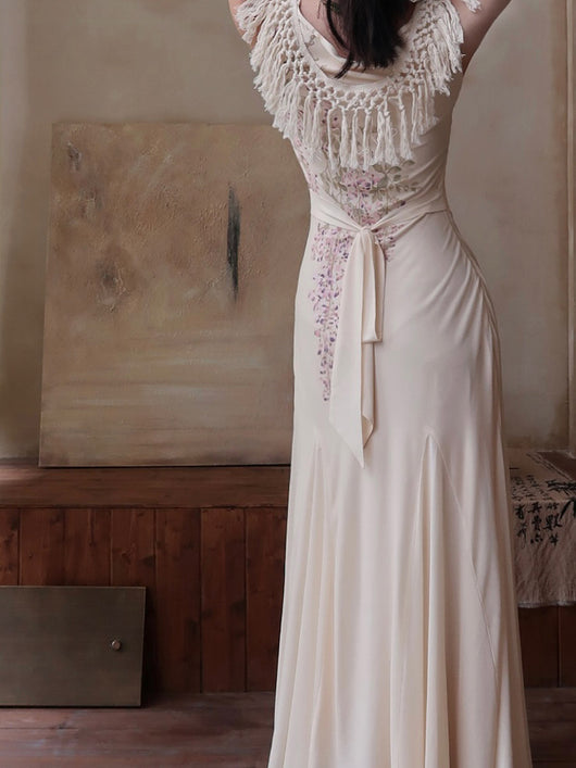 Vestido Bohemio Fishtail con Borlas - Cuello Redondo Ajustado para Verano - Image 4
