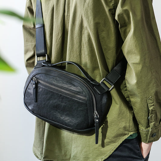 Bolsa de Cuero Retro para Hombre - Bandolera Casual Estilo Vintage